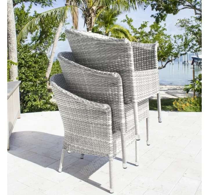 Hospitality Rattan Patio Athens Woven Armchair with Cushion Set