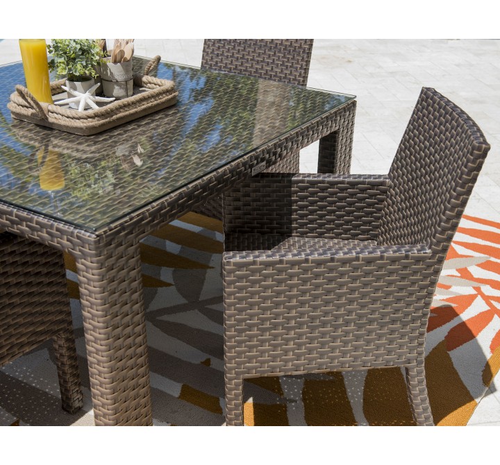 Hospitality Rattan Patio Fiji Stackable Armchair Dining View