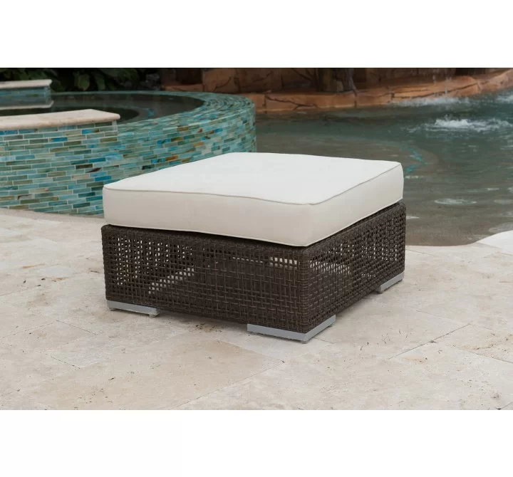 Hospitality Rattan Patio Soho Ottoman with Cushion