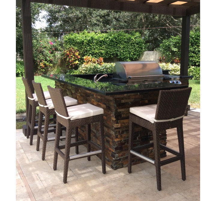 Hospitality Rattan Patio Soho Barstool Set View