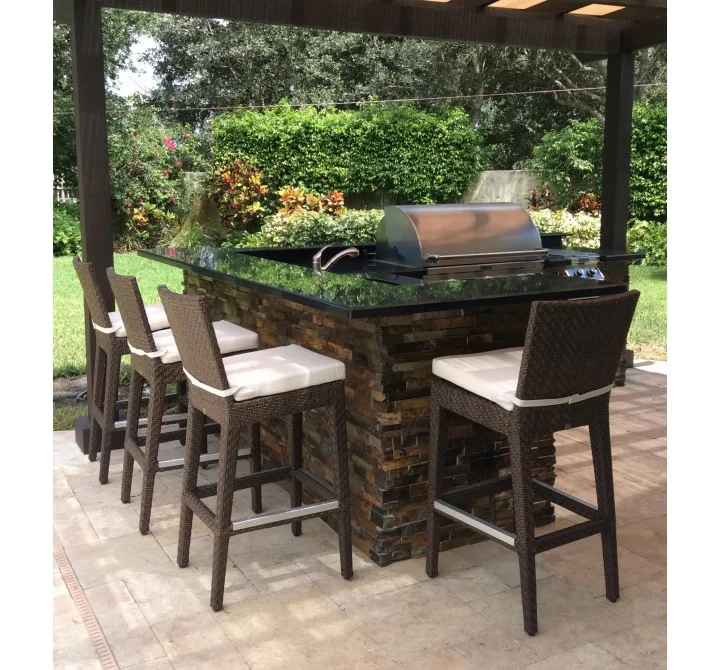 Hospitality Rattan Patio Soho Barstool Set View