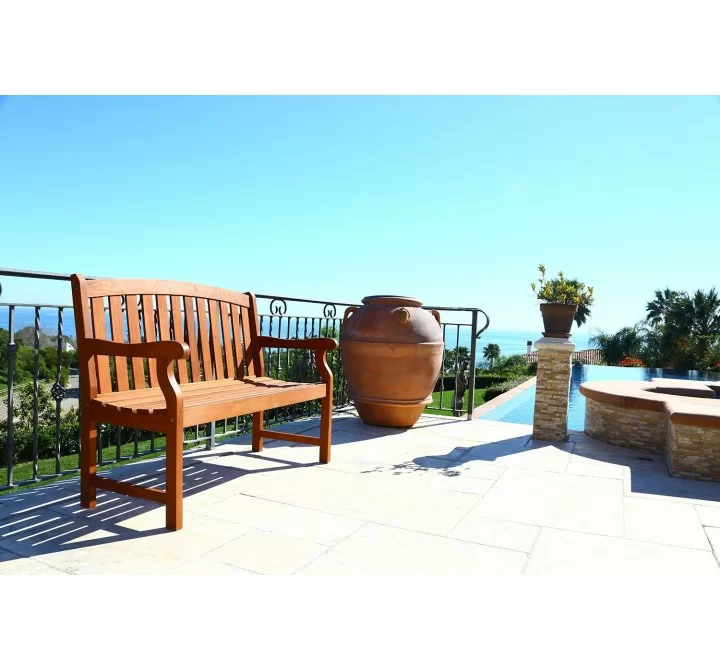 Modern Patio Outdoor 2-Seater Marley Bench - Actual 