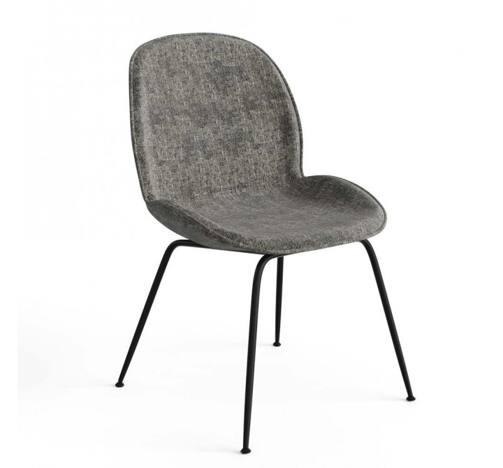 Aeon Biza Fabric Dining Chair with Black Legs Charcoal Grey- Set of 2