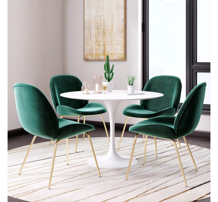 Aeon Biza Fabric Dining Chair with Gold Legs - Set of 2 