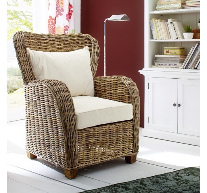 Nova Solo Wickerworks Natural Rattan Queen Chair -  Lifestyle