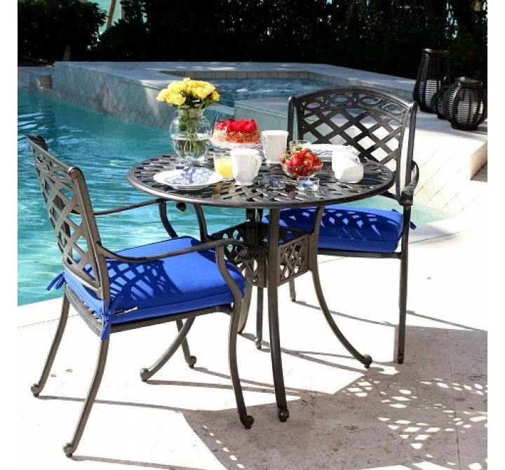 Infinita ComfortCare 3-Piece Bistro Set - 36" Cast Aluminum Round