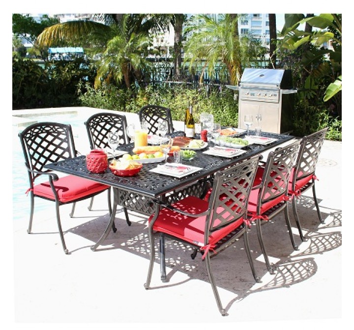 Infinita ComfortCare 7-Piece Dining Set - 72" Cast Aluminum