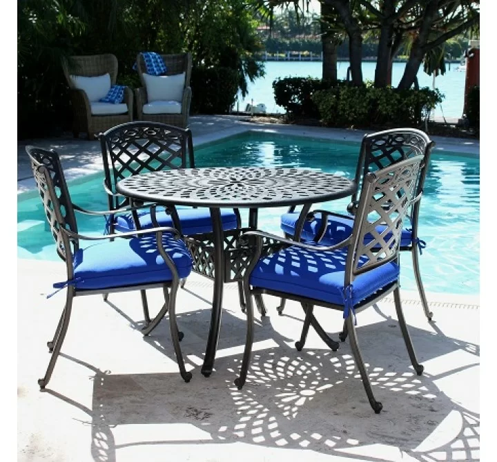 Infinita ComfortCare 5-Piece Dining Set - 42" Cast Aluminum