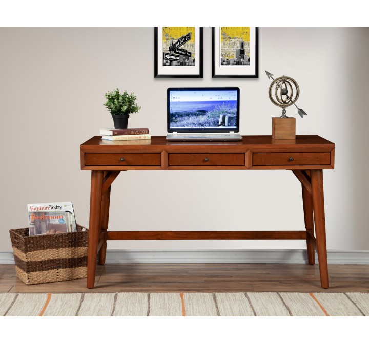 Alpine Furniture Flynn Large Desk in Acorn - Lifestyle Front