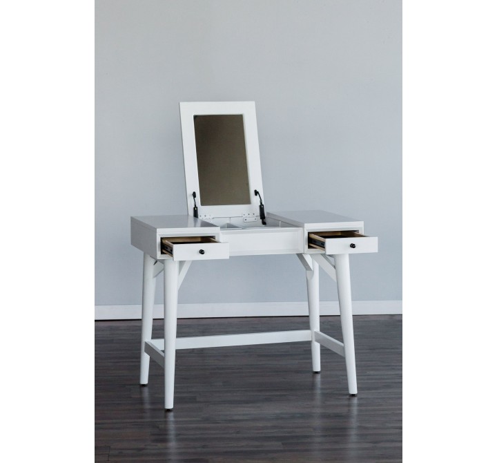 Alpine Furniture Flynn Bedroom Vanity in White - Lifestyle