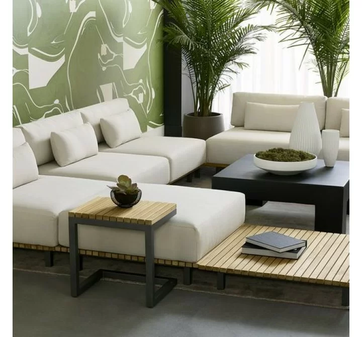 Sunpan Geneve Modular Armless Chair in Palazzo Cream - Lifestyle