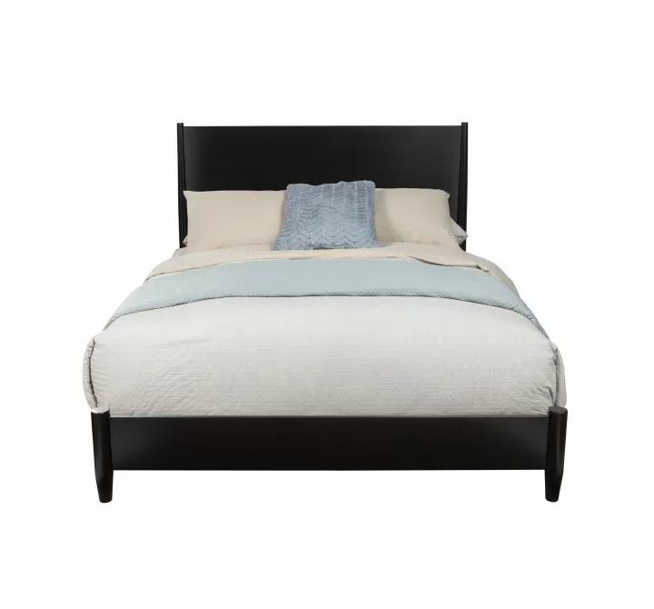 Alpine Furniture Flynn Queen Platform Bed, Black  - Front Angle