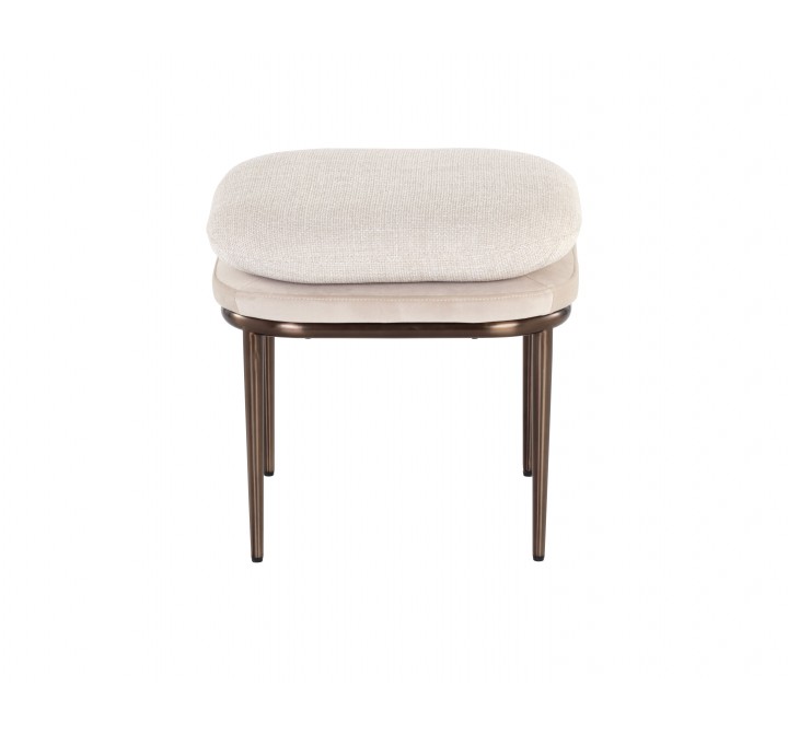 Sunpan Koffi Stool Dark Bronze-Chacha Cream Meg Taupe - Front Angle