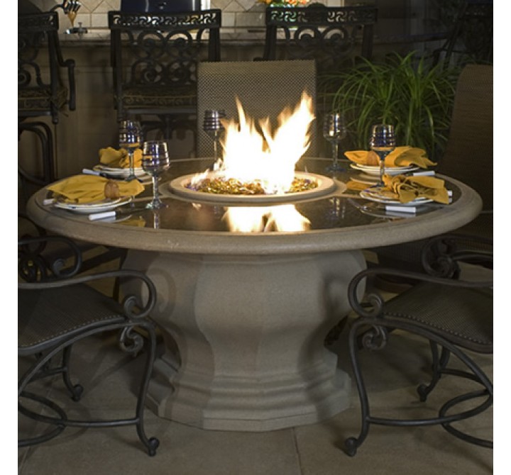 American Fyre Designs Inverted Dining Firetable With Granite Inset