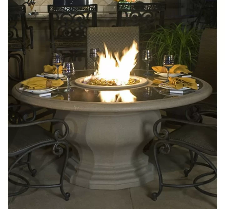 American Fyre Designs Inverted Dining Firetable With Granite Inset