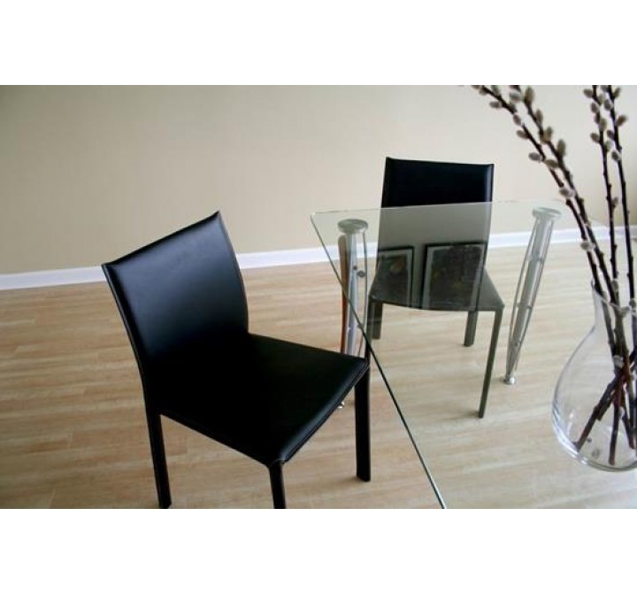 Baxton Studio Crawford Leather Modern Dining Chair - Set of 2