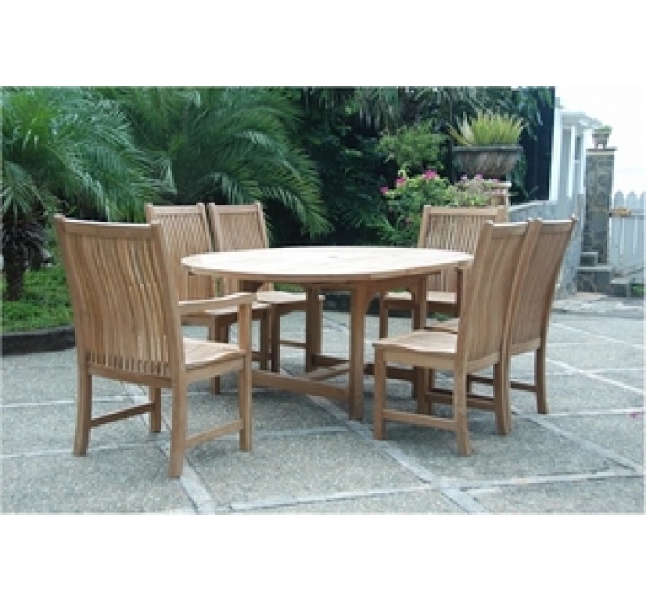 Anderson Teak Chicago 7-Piece Oval Extension Dining Set