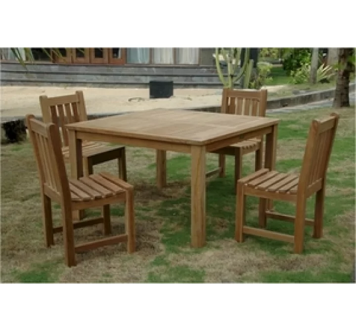 Anderson Teak Windsor 47" Square Table and Classic Dining Side Chair-1