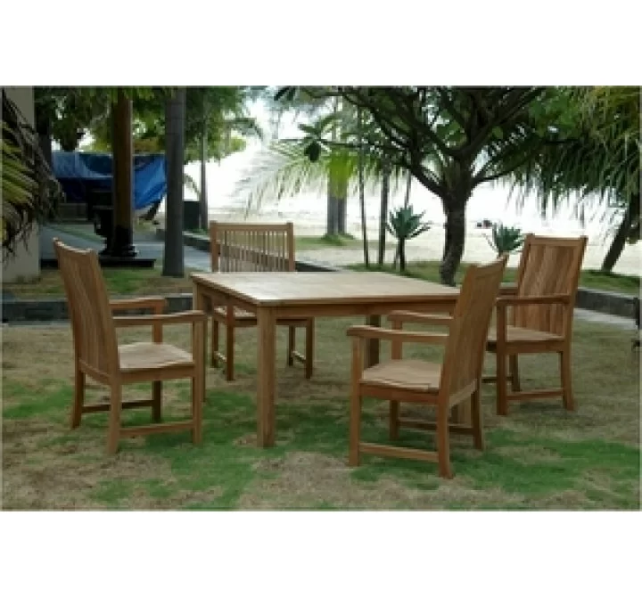 Anderson Teak Windsor 47" Square Table and Chicago Armchair-1