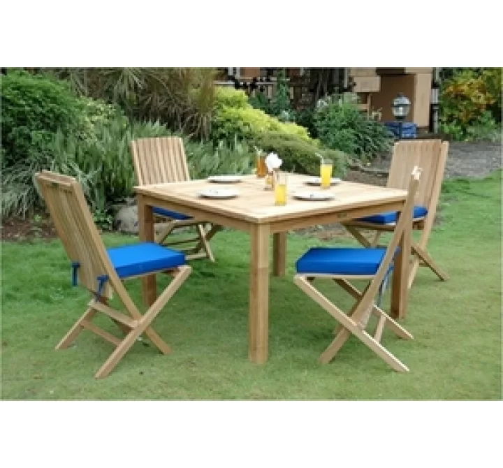 Anderson Teak 5 Piece Windsor 47 Square Teak Patio Dining Set 1