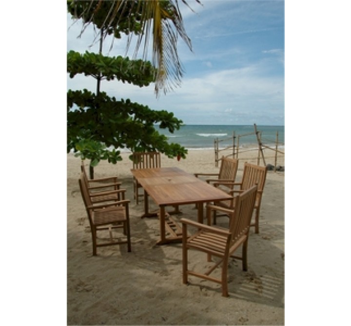 Anderson Teak Rectangular Extension Table  and  Wilshire Dining Armchair
