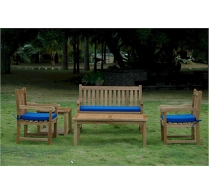 Anderson Teak Classic 2-Seater Bench with Dining Armchair and Rect. Coffee Table and Side Table