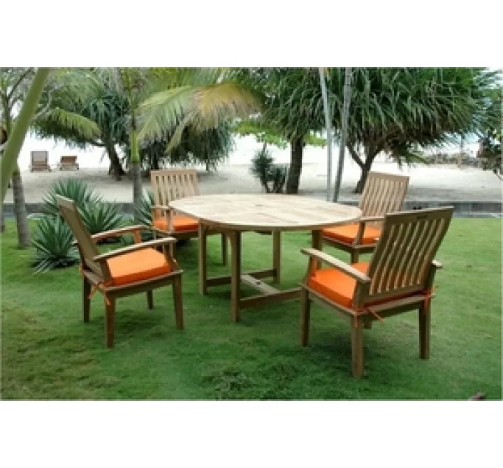 Anderson Teak Bahama 67" Oval Extension Table and Brianna Dining Armchair