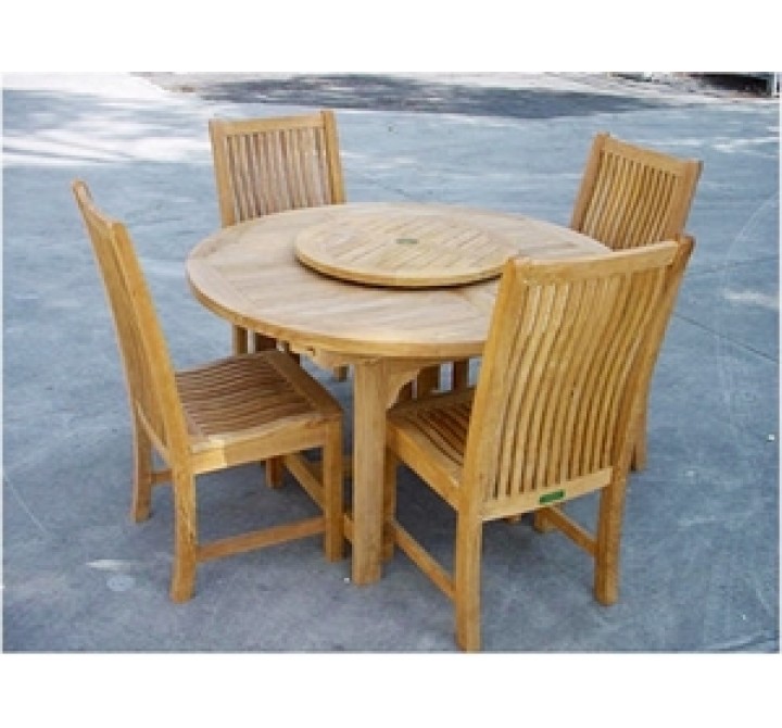Anderson Teak Bahama 67" Oval Extension Table and 4 Chicago Dining Chairs