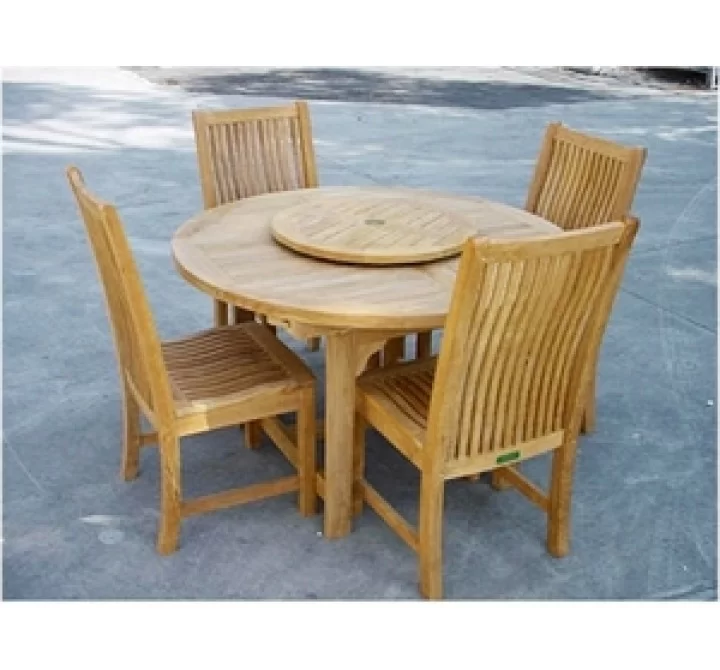 Anderson Teak Bahama 67" Oval Extension Table and 4 Chicago Dining Chairs-1