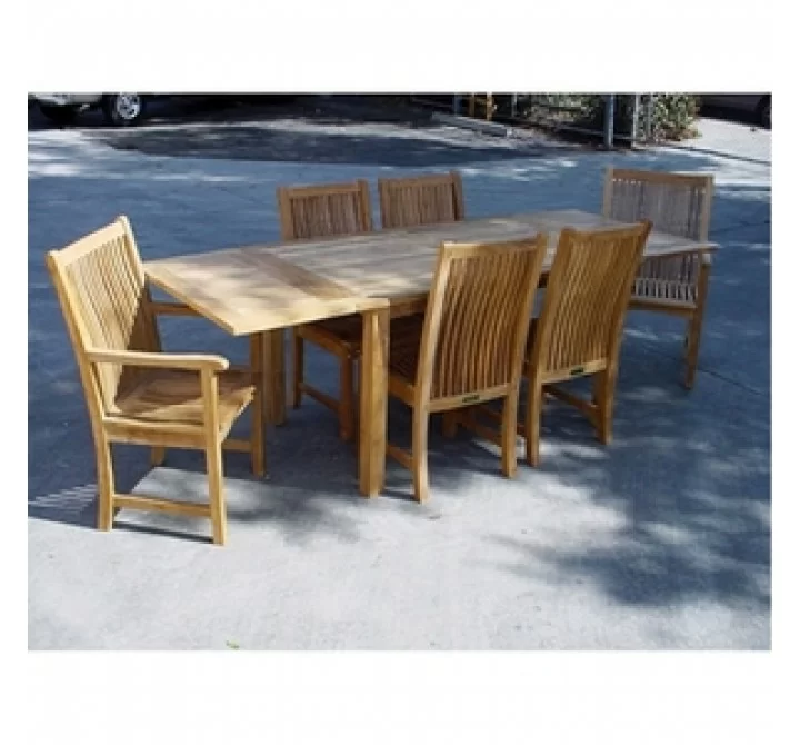Anderson Teak 95" Rectangular Extension Table with Chicago Armchair and Chicago Chair 1