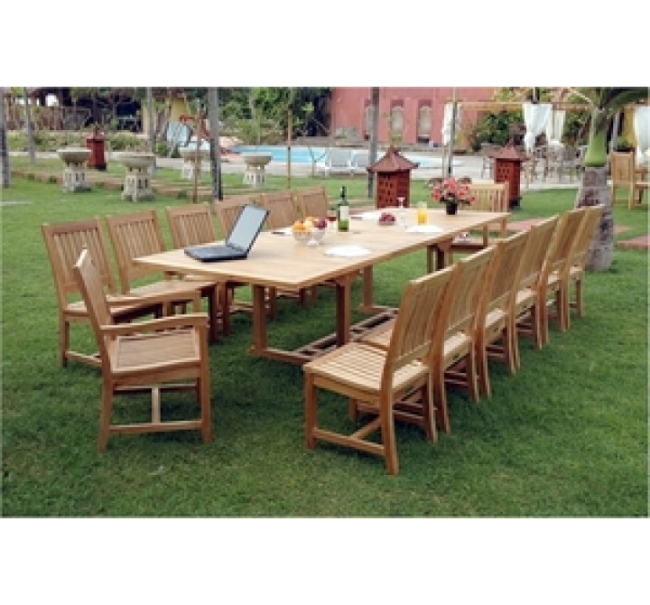 Anderson Teak Valencia Double Extension Table with Rialto Dining Armchair and Rialto Dining Chair