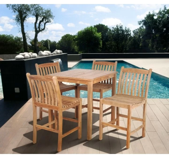 International Home Miami Amazonia Teak Eden 5 pc Teak Bar Set