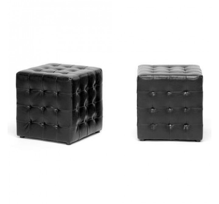 Baxton Studio Siskal Modern Cube Ottoman