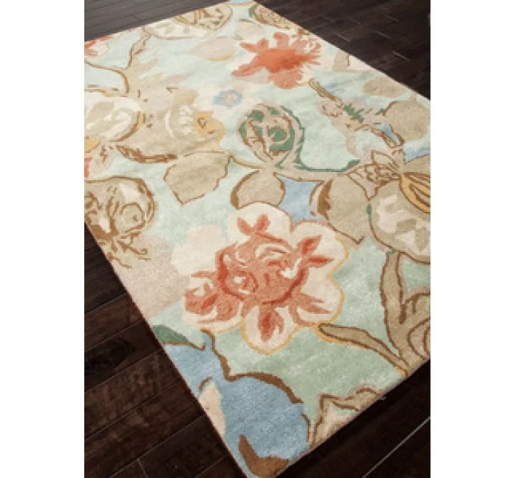 Jaipur Blue Petal Pusher Hand-Tufted Aqua Foam Rug