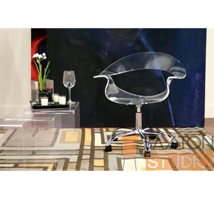 Baxton Studio Elia Acrylic Swivel Chair