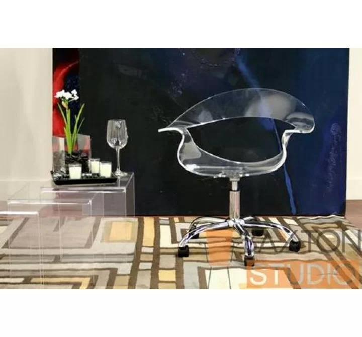 Baxton Studio Elia Acrylic Swivel Chair