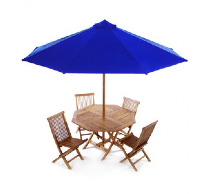 6 Piece Folding Table Set - Blue