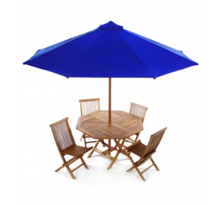 6 Piece Folding Table Set - Blue