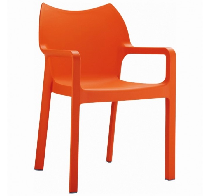 Compamia Diva Resin Outdoor Dining Arm Chair Orange - Set of 2