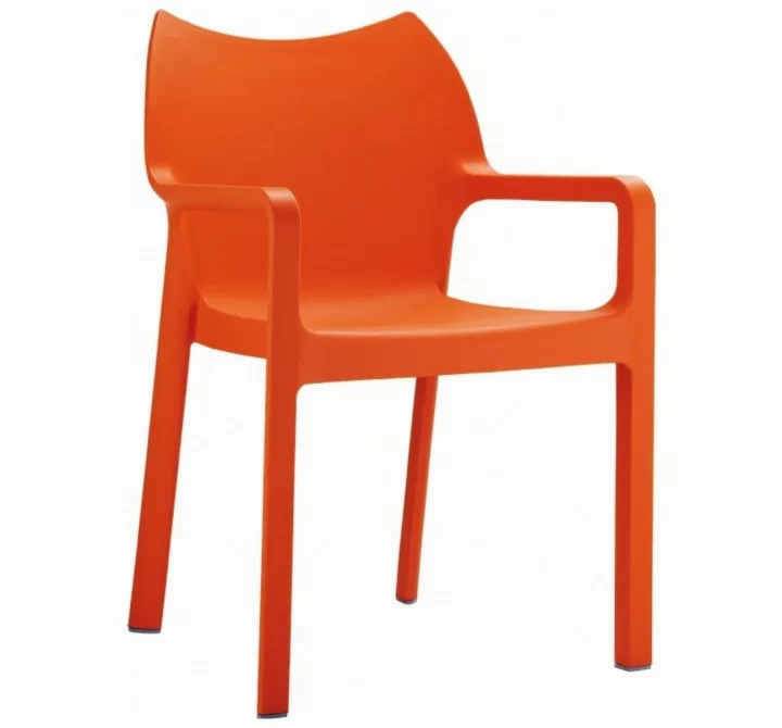 Compamia Diva Resin Outdoor Dining Arm Chair Orange - Set of 2