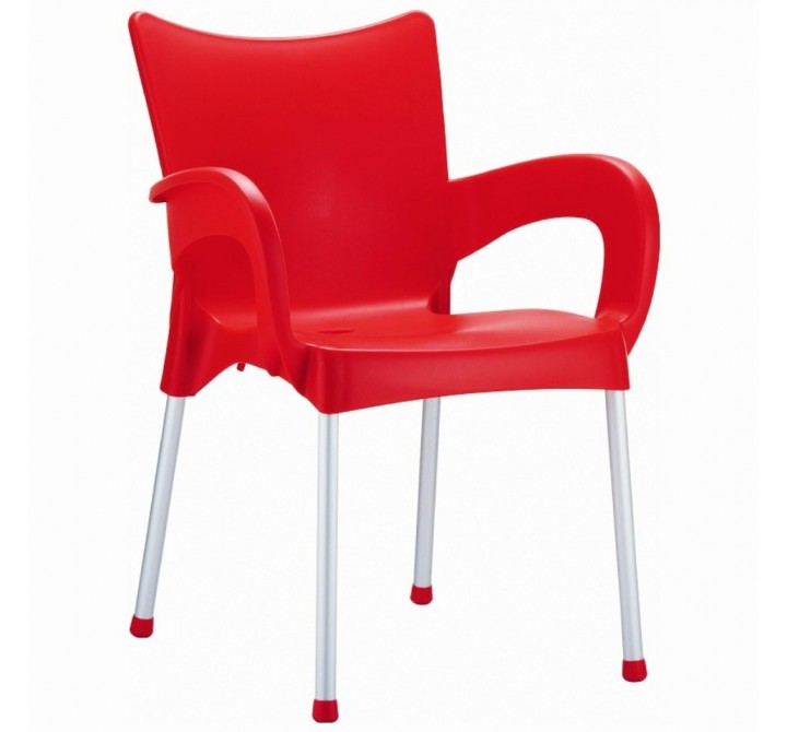 Compamia Romeo Resin Dining Arm Chair Red - Set of 4