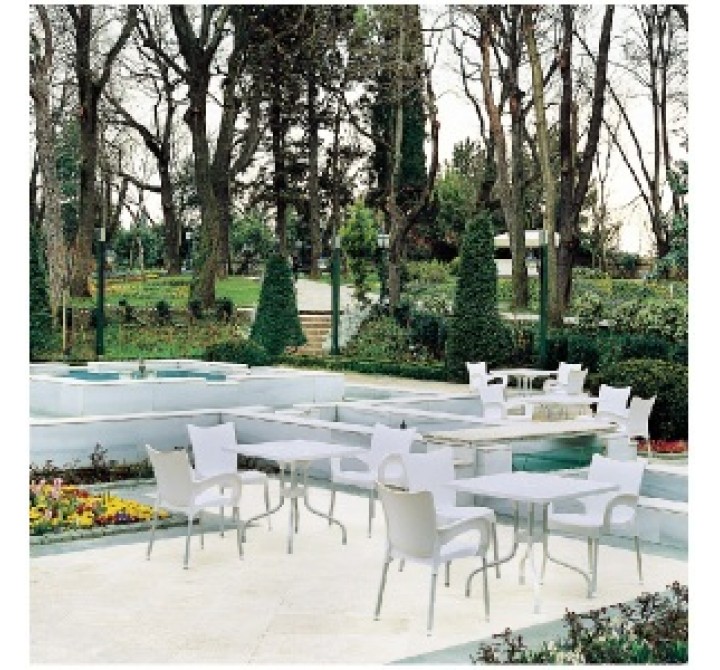 Compamia Romeo Resin Dining Arm Chair White - Set of 4