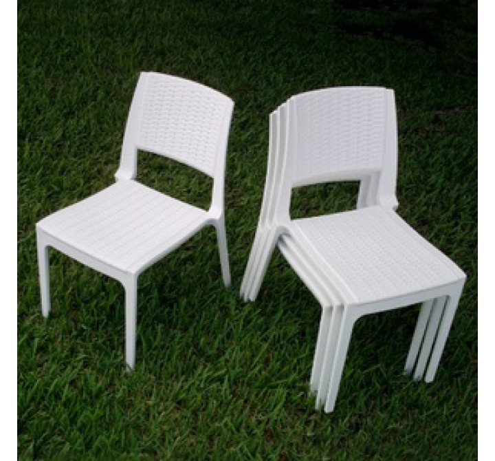 Compamia Verona Resin Wickerlook Dining Chair White - Set of 2
