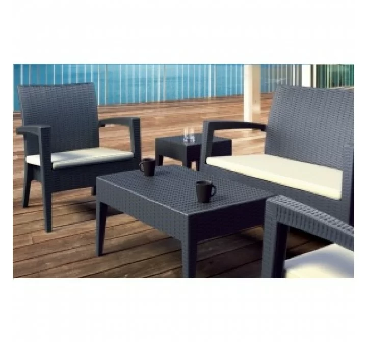 Miami Rectangle Resin Coffee Table Brown
