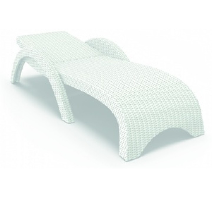 Compamia Miami Resin Wickerlook Chaise Lounge White - Set of 2