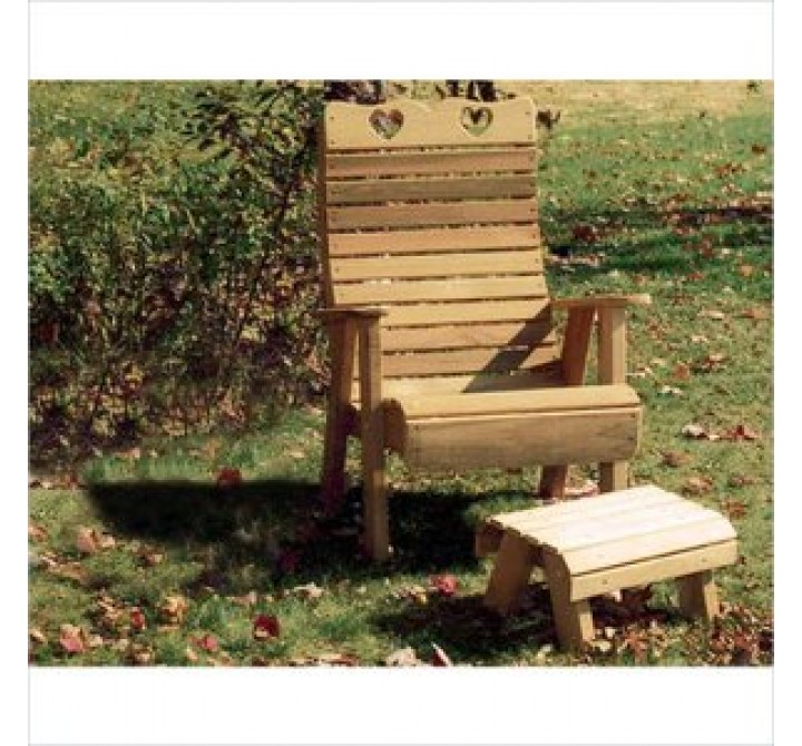 Creekvine Designs Cedar Country Hearts Patio Chair and Footrest Set