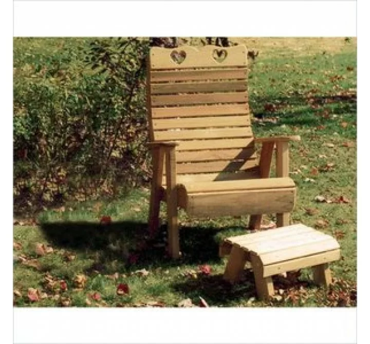 Creekvine Designs Cedar Country Hearts Patio Chair and Footrest Set
