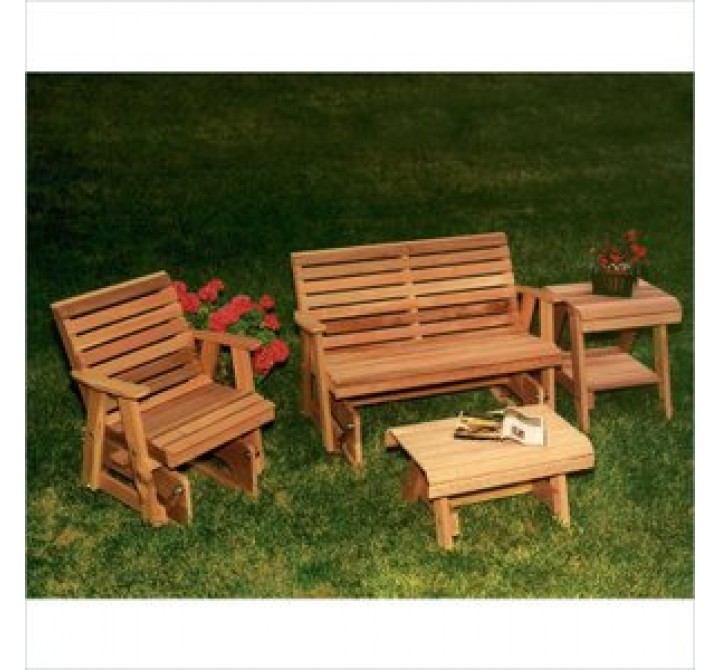 Creekvine Designs Cedar Rocking Classic Gliders and Tables Set