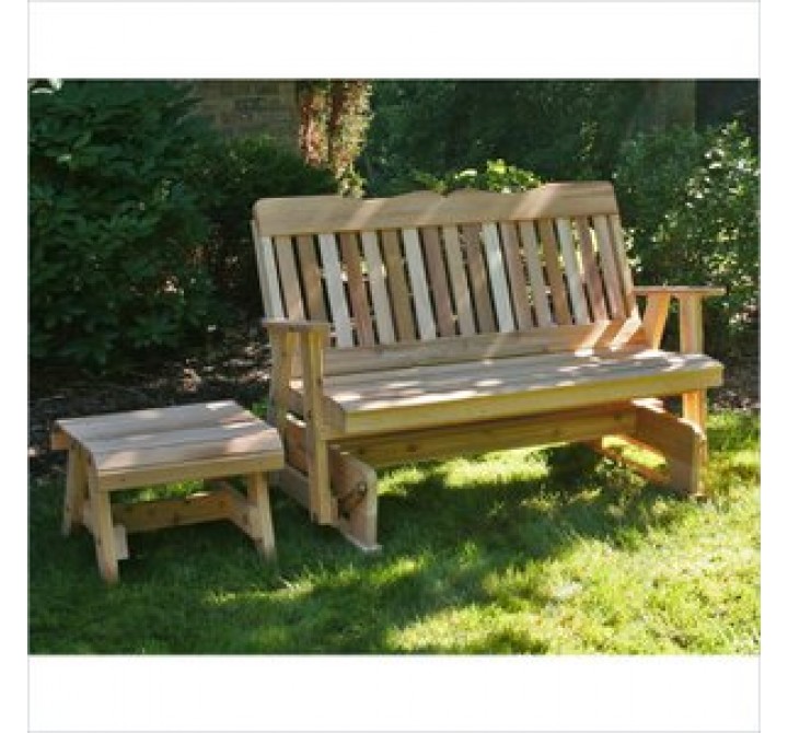 Creekvine Designs Cedar Countryside Rocking Glider and Table Set