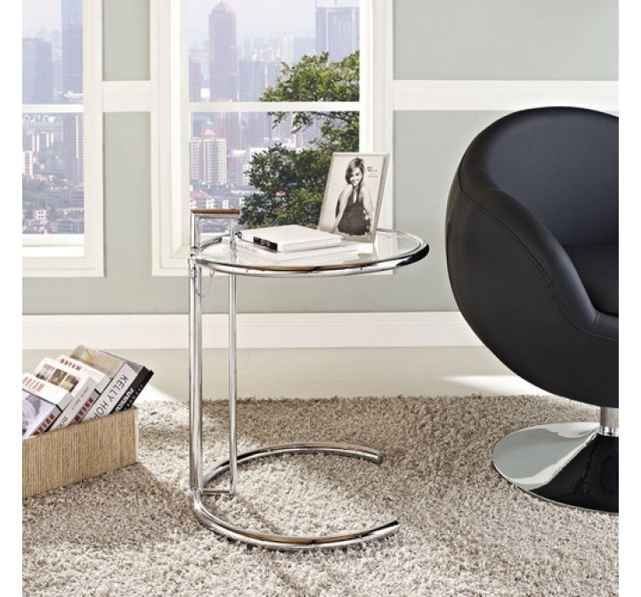 Modway Eileen Gray Side Table in Silver